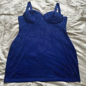 Blue sparkling Fashion Nova plus dress